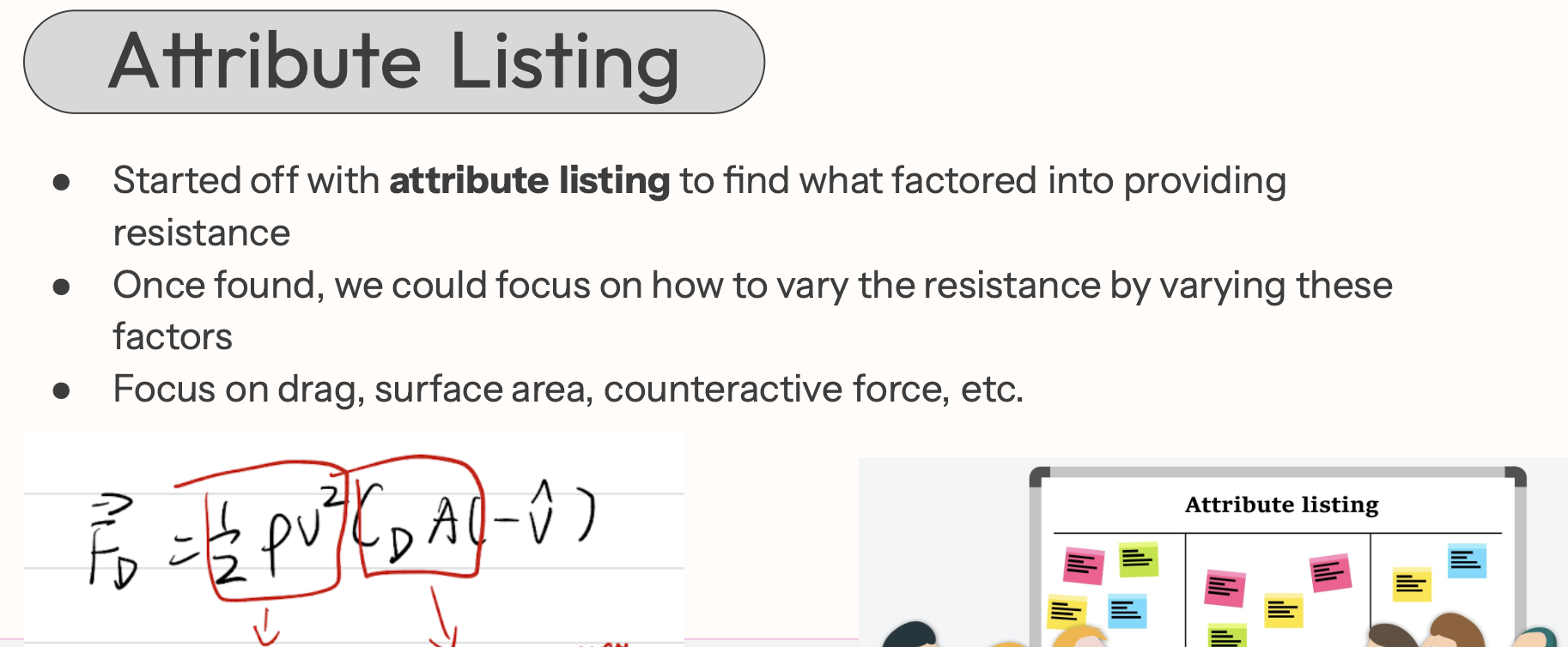 Beta Release document showing attribute listing as diverging tool